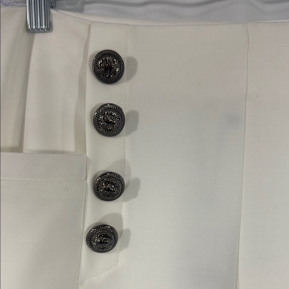 Nylon White High-Waisted Wide-Leg Trousers Size Medium - Picture 3 of 9